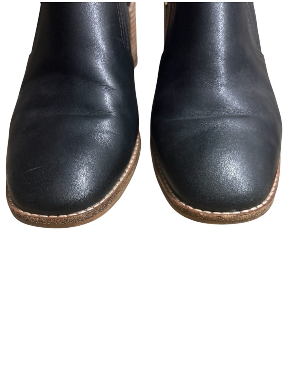 MADEWELL “The Carey Mules” Black Leather Slip-On Block Heel Mules Size 10 -- YES - Picture 6 of 13